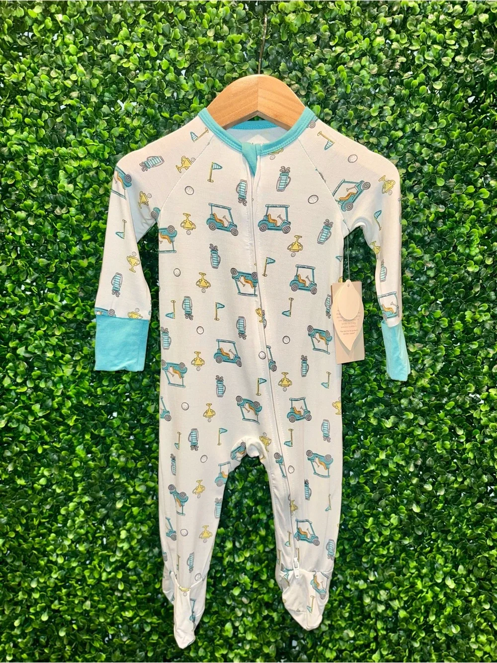 Adorable Bamboo 2 Way Zip Golf Romper - Size 3 Months